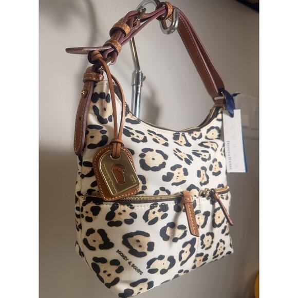NWT Rare Dooney & Bourke Leopard Print Small Zipper Pocket Satchel - Picture 3 of 16